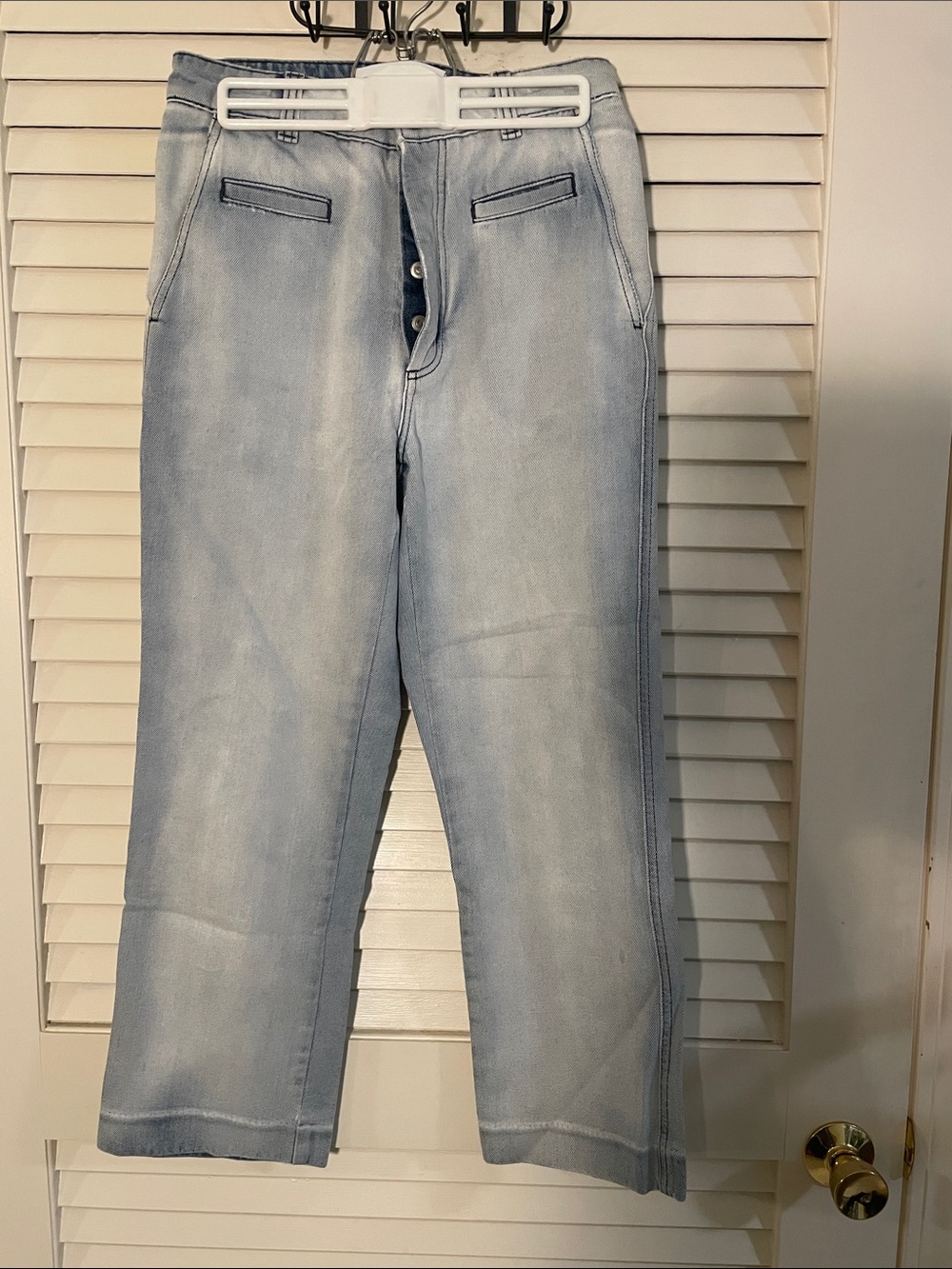 Authentic LOEWE Light Wash Denim High-Rise Straight Jeans Denim Size US 4